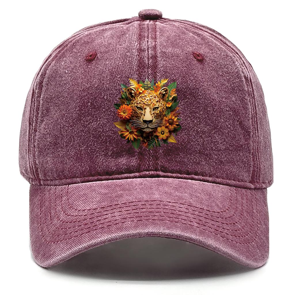 Flower Leopard Adjustable Baseball Hat Cap For Man Inelastic Distressed Snapback Baseball Caps Perfect For Mountaineering