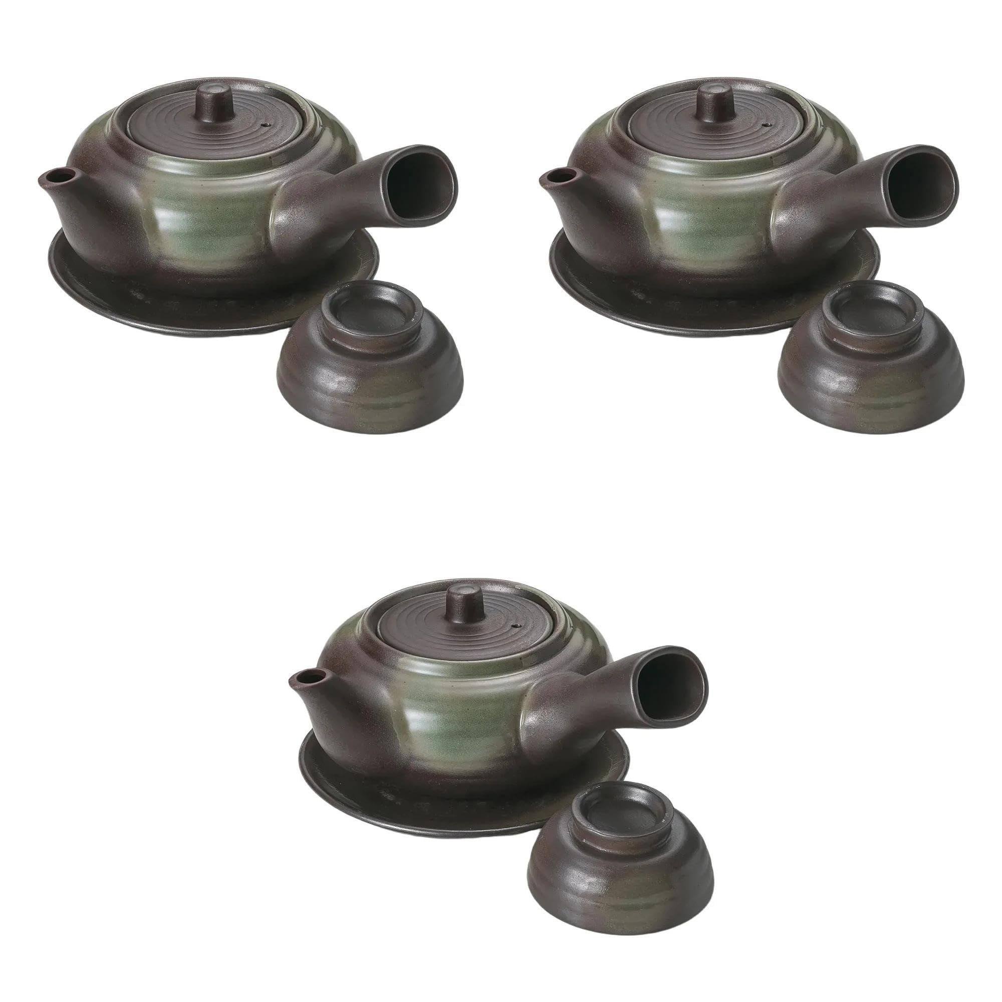 

Set of 3 Black Blown Teapots x Teapots Made in China by Setomonohonpo Teapot-Shaped [11 6.4cm (320cc)]