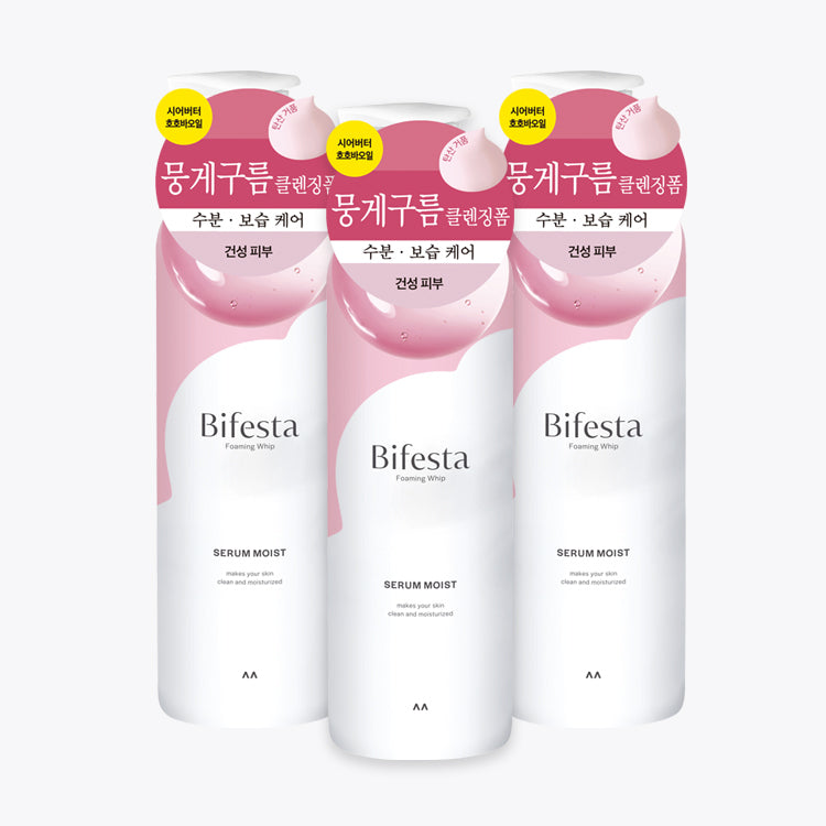 beplain Bifesta Cleansing Mousse Foam Serum Moist 200g x 3