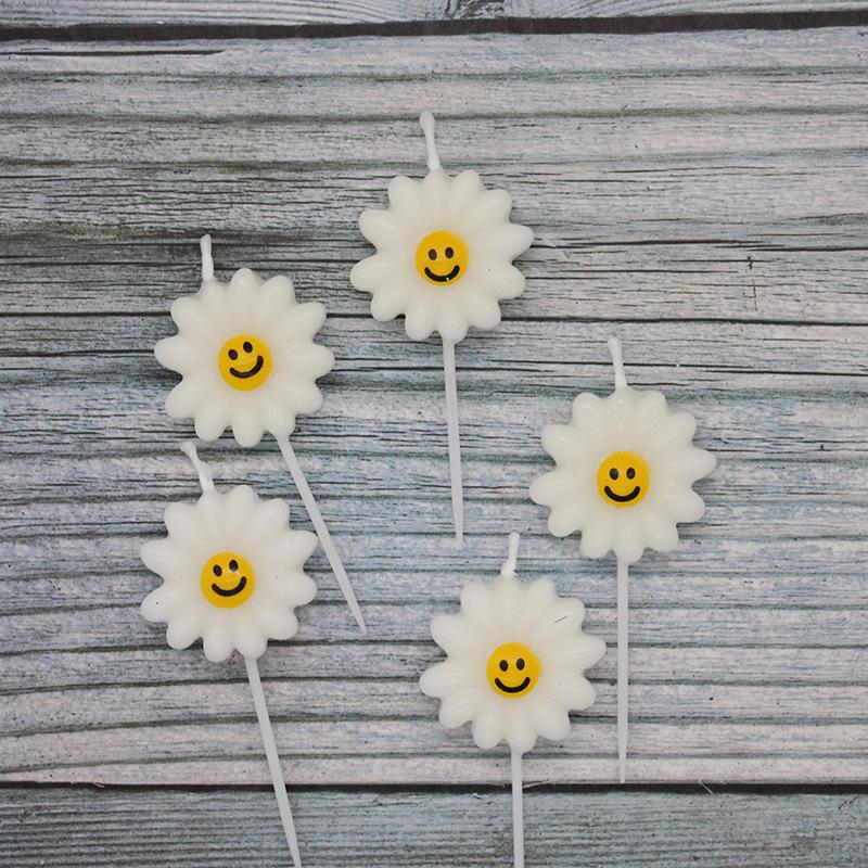 New Products Ins Fresh Little Daisy Sunflower Flowers Birthday Candles Children's Party Cake Decoration Candles