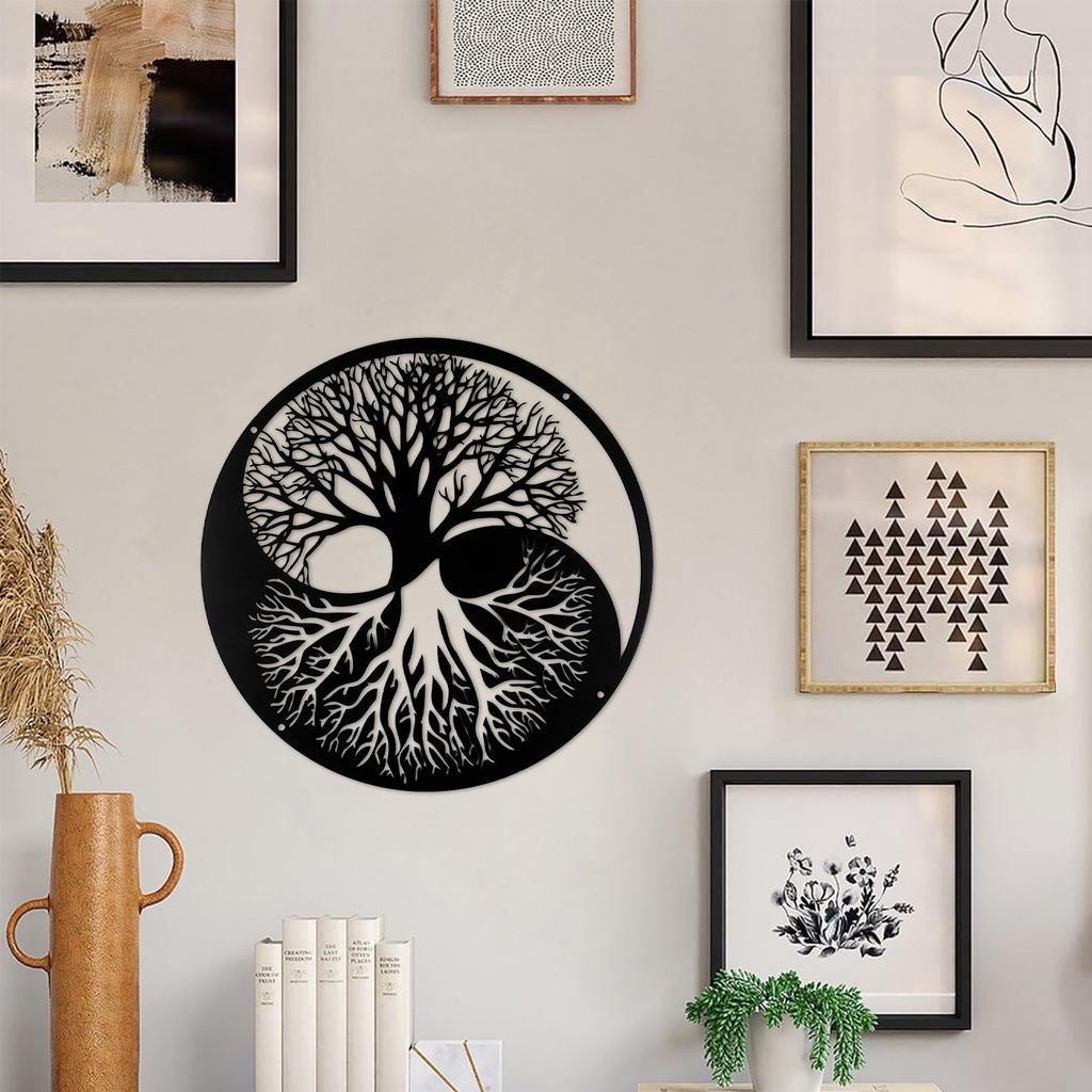 Baum des Lebens Wandkunst, Baum des Lebens Ying Yang Metall Wandkunst, Metall Wandkunst Innendekoration, Home Office Wand Wohnzimmer