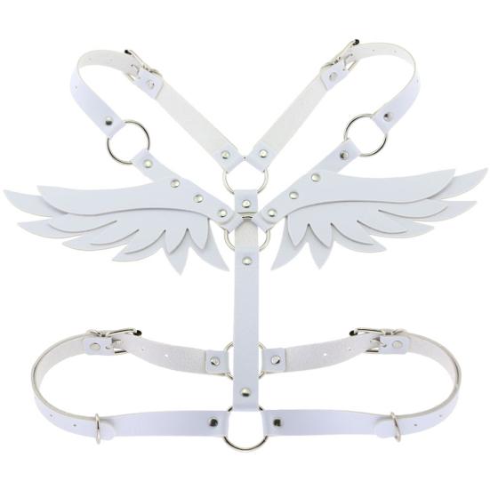 Angel Wing Faux Leather Adjustable Harness Waist Shoulder Bondage Halterneck
