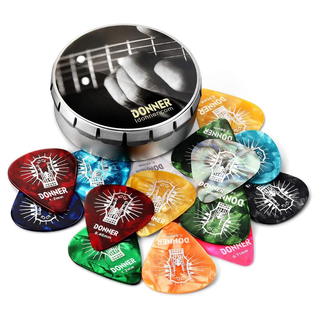 Guitar Picks Donner Colorful Celluloid 16-Piece Set Various Thicknesses