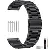 SEUER 20mm Stainless Steel Watch Metal Watch Quick Release Replacement Unisex Band, Bracelet, Strap, (Black, 20mm)