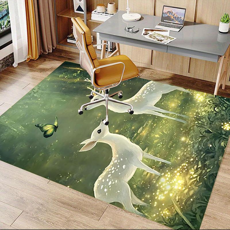 1pc Deer Butterfly Carpet Office Rug Outdoor Mat Home Decor Area Carpet Festival Gift Office Desk Chair Carpet