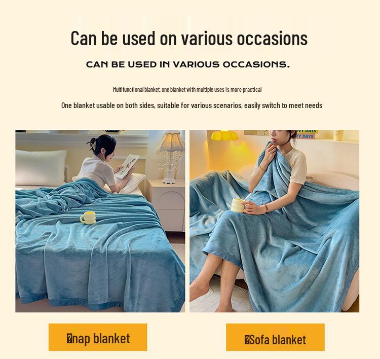 Class A Flannel Blanket: Multi-functional Solid Color, Perfect for Home & Office, Suitable for Mothers & Babies, Available In Single or Double Sizes