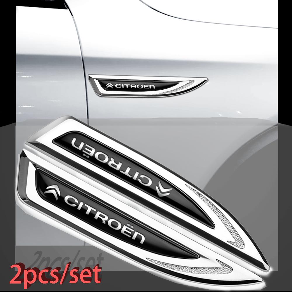 POOR1 2pcs Knife Badges Styling Car Side Door Body Fender Decoration Stickers For Citroen C1 C2 C3 C4 C5 C8 C4L DS3 Auto Accessories