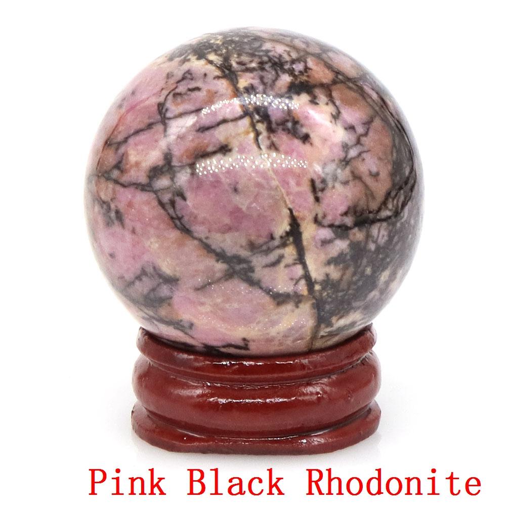 40mm Natursteine Amethyst Lapislazuli Reiki Heilkristalle Energie Chakra Massage Edelstein Kugel Heimdeko Handwerk Mit Ständer