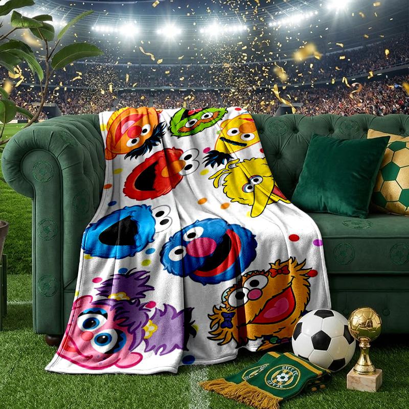 Se-same Characters Throws Blanket Flannel Blankets Plush for Couch Bed Gifts for Men Women Travel picnic blanket Christmas fan gifts