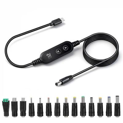 Smart Trickle Power Cable: PD To DC To USB-C, 5V-20V, 3A, with Digital Display & Button Adjustment
