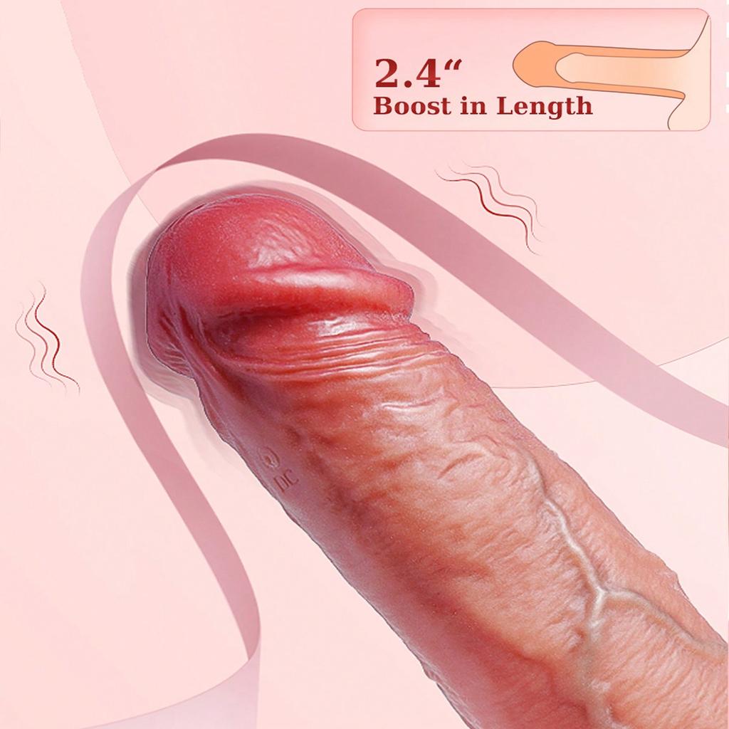 Wibrator z pierścieniem penisa na penisa Realistyczny męski pierścień na penisa dla mężczyzn Przedłużacz penisa Wibrujący penis Pilot aplikacji Sterowanie Elastyczny pierścień na penisa do powiększania Wydłużanie