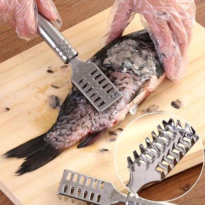 Coltello Squamatore in Acciaio Inossidabile Raschiare Cucina Pesce Uccidere Squamare Coltello Squamatore Seghettato Pelapatate Raschiante Disossante Filettare