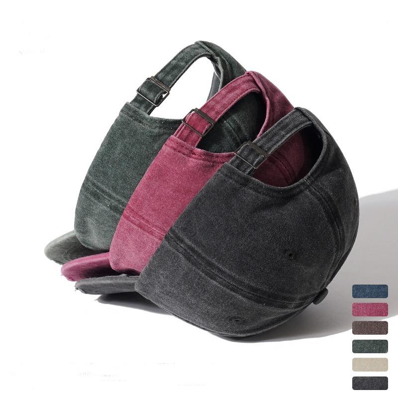 Trendy fashion hole washed old baseball cap spring and summer street versatile men's and women's green sun hat