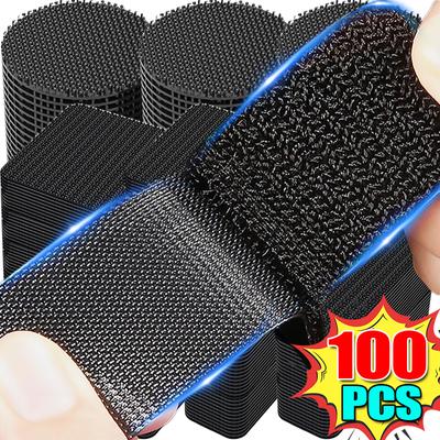 Stickers Fixation Tapis Rectangle Carré Rond Double Face Haute Adhésivité Patch Fixe Ruban Adhésif Voiture Maison Tapis de Sol Autocollant Antidérapant