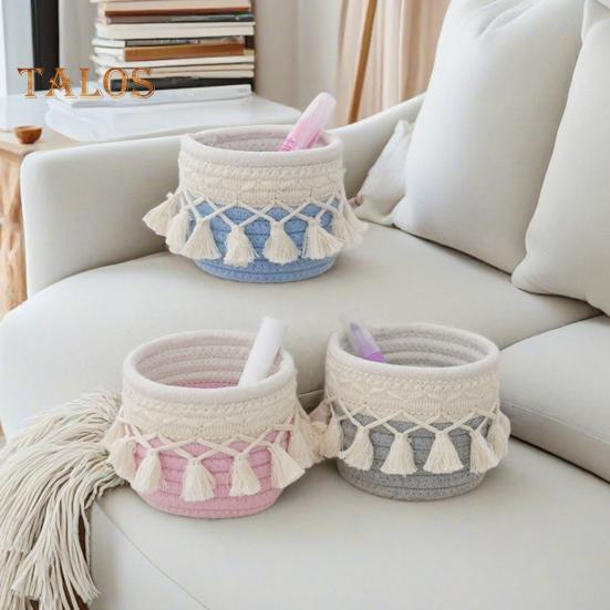 Aufbewahrungskorb Make-up Pinsel Organizer mit Quastendekoration Große Kapazität Mehrzweck Webdesign Aufbewahrungskorb