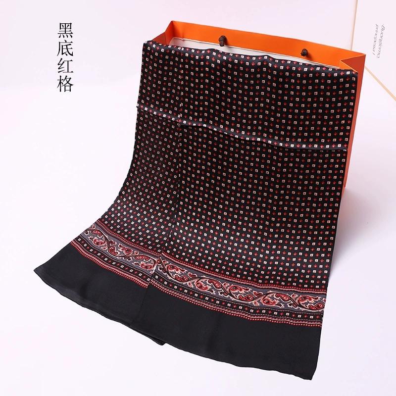 Luksusmerke Herre Ren Silkeskjerf Forretningsmenn Lange Skjerf Alt-Match 100% Silke Myke Varme Vinterskjerf for Menn