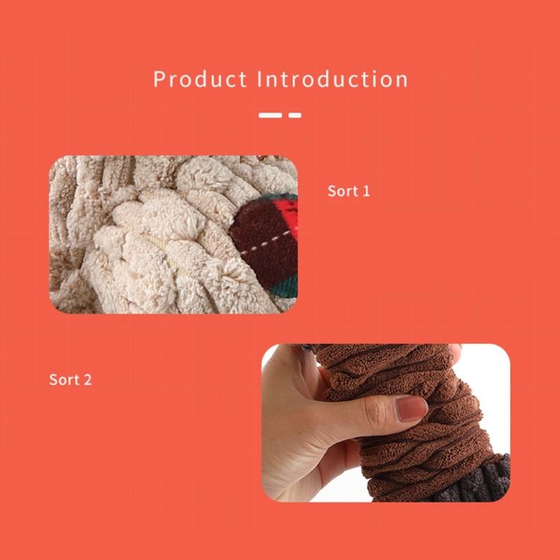 Christmas Dogs Toy Bites-Resist Stuffed Toy Funny Interactive Elasticity Dogs Chew Toy for Outdoor Dogs Tooth Molar Tool