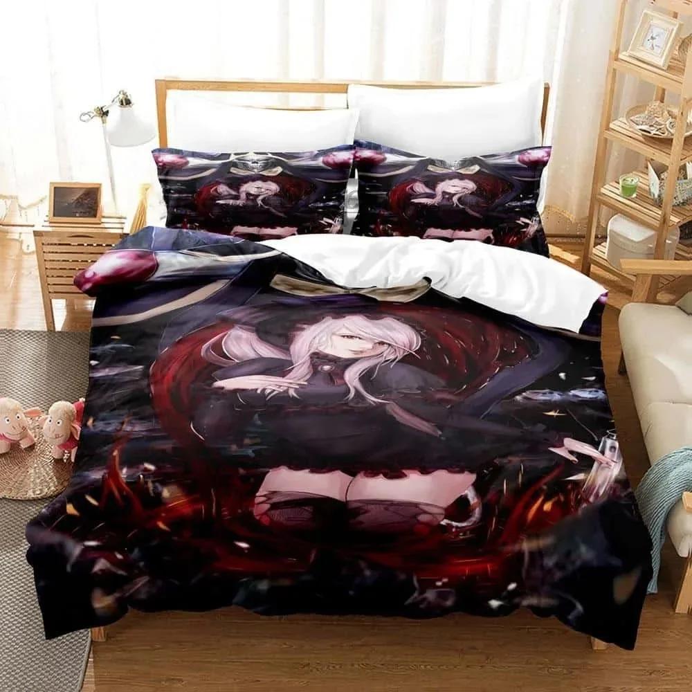 Fashion OVERLORD Bedding Set Single Twin Full Queen King Size Bed Set Adult Kid Bedroom Duvet cover Sets 3D Print Skeleton Anime