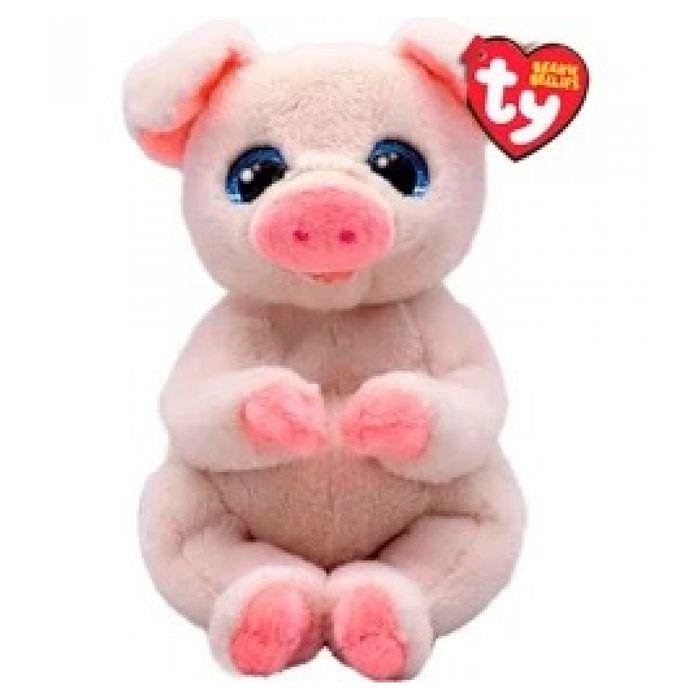 Peluche ty beanie bellies - penelope la maialina con gli occhi blu glitterati - 30 cm blu