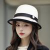 2025 New Hat Women's Autumn and Winter Wool British Style Bucket Hat Fashion Show Face Small Top Hat Versatile Basin Hat Tide