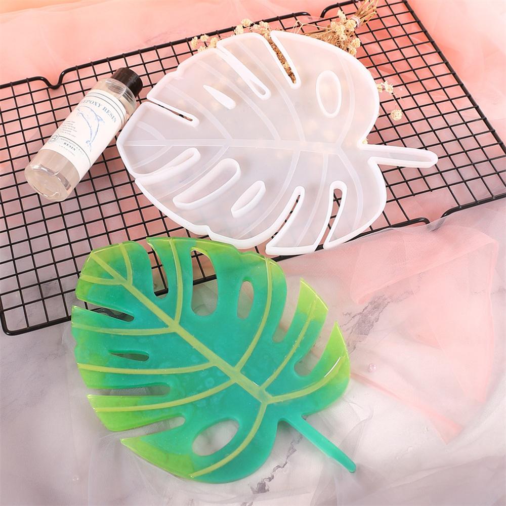 Monstera Leaf Silicone Molds for DIY Cement Plaster Coaster Tray Making Supplies Home Decor Display Plate Resin Cup Mat Mould