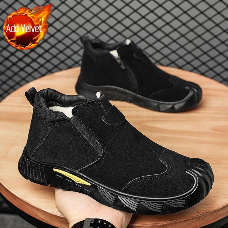 2026 Spring Men's Labor Protection Shoes No Steel Toe Dirt Resistant Job Site Slip On Cushioned Sole Sports Leisure Shoes