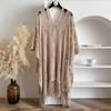 Sun Protection Knit Hollow Out Top Plus Size Crochet Top Women Solid Color Summer Beach Cloak  Lady