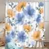 1pc Watercolor seamless floral shower curtain, polyester fabric, machine washable, with hooks, suitable for bathroom decoration