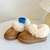 Barnesko Ekte Skinn Snøstøvler Lammull Bomullssko Koreansk Stil Pluss Fløyel Fortykket Loafers