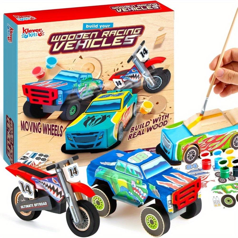 Discover Intime Children Craft Package Build Paint Your Own Wooden Race Car Package Diy Truck Toy Construct Plus Paint Package Designed For Children Birth Date