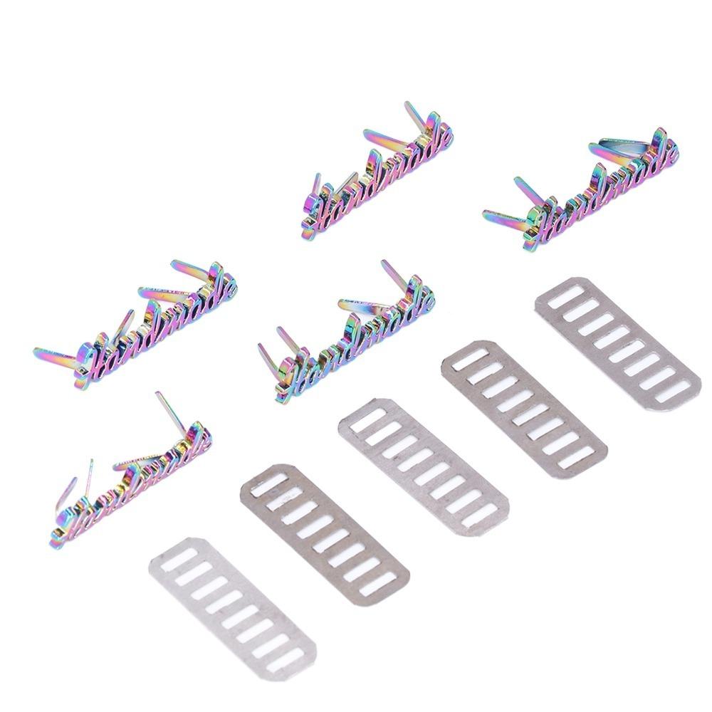 5pcs Colorful Design Handmade Metal Labels Retro Style DIY Bag Label For DIY Craft