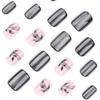 Black Cat Eye Flashy Wearable Medium Long Square Nail Tips