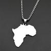 African South Africa Map Flag Pendant Necklace for Women Men Stainless Steel Colorful Enamel Gold Color Ethnic Chain Jewelry