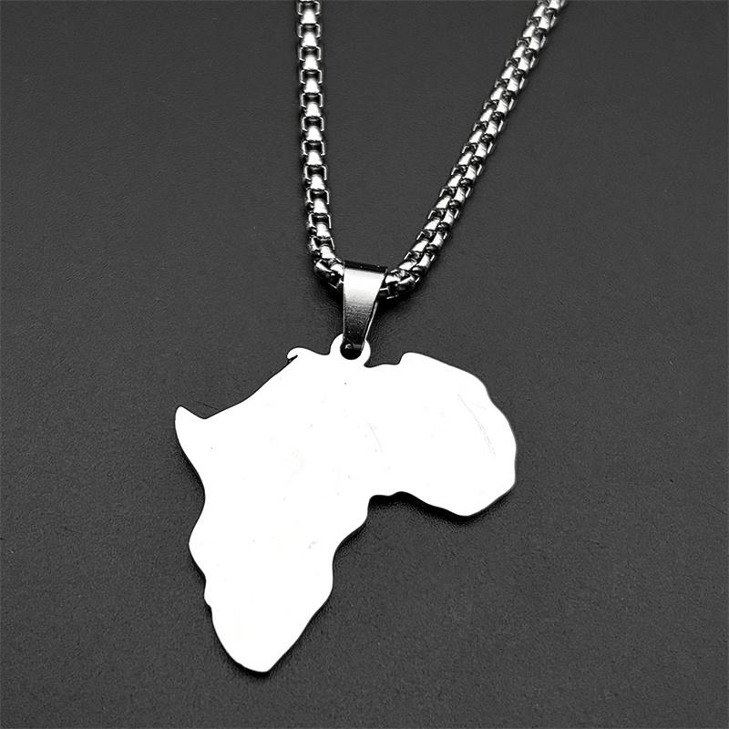 African South Africa Map Flag Pendant Necklace for Women Men Stainless Steel Colorful Enamel Gold Color Ethnic Chain Jewelry
