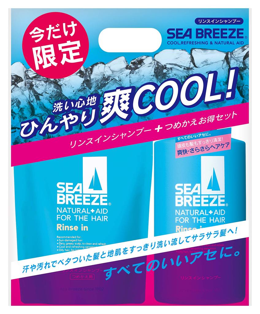Sea Breeze Shampoo 600ml Refill 400ml Aquatic Citrus Scent [Set] Rinse-in + Set,