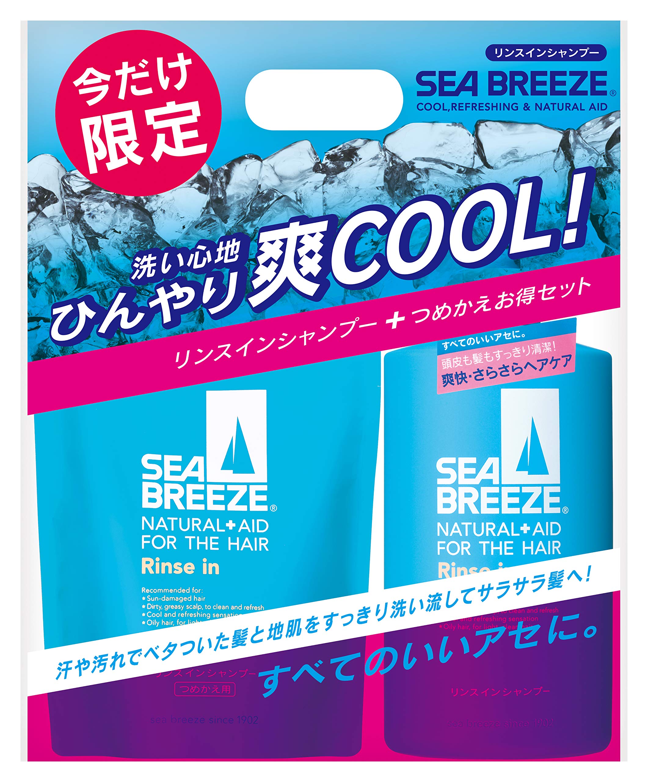 

Sea Breeze Shampoo 600ml Refill 400ml Aquatic Citrus Scent [Set] Rinse-in + Set,