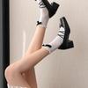 Mary Jane Flat Heels Retro Style Women's Shoes Spring Autumn Sweet Cool Butterfly Knot High Heels Comfortable Rubber