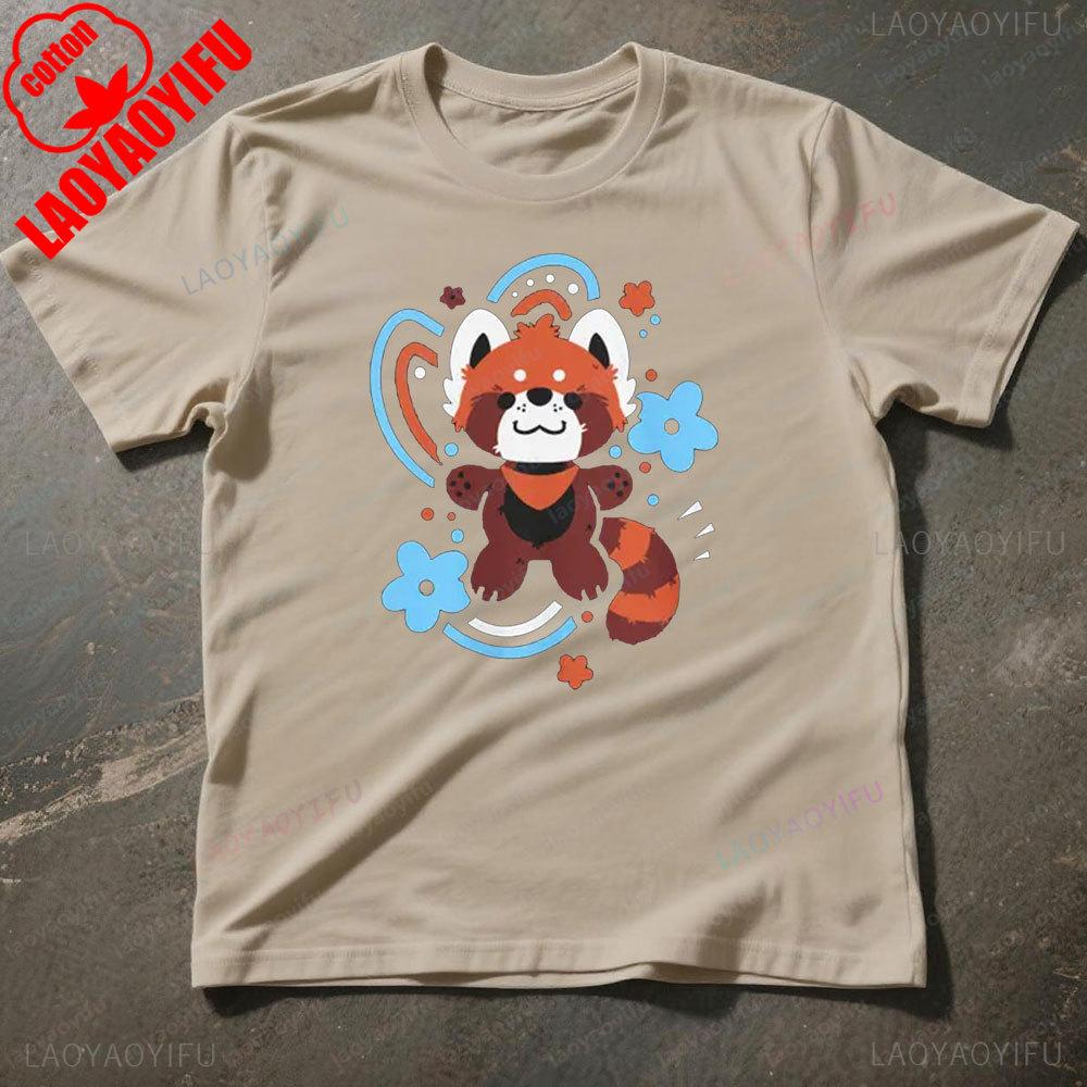 Fluffy Adventurers Red Panda Tshirt Cute Furry Apparel Lesser Panda Cartoon Printed Shirt Furry Lover Gift Tee Men Women Tops