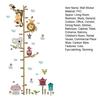 Cartoon Animal Wall Sticker Height Measurement Tree Ruler Wall Decals Peel And Stick Wall Art Decor for Nursery Kids Bedroom Living Room