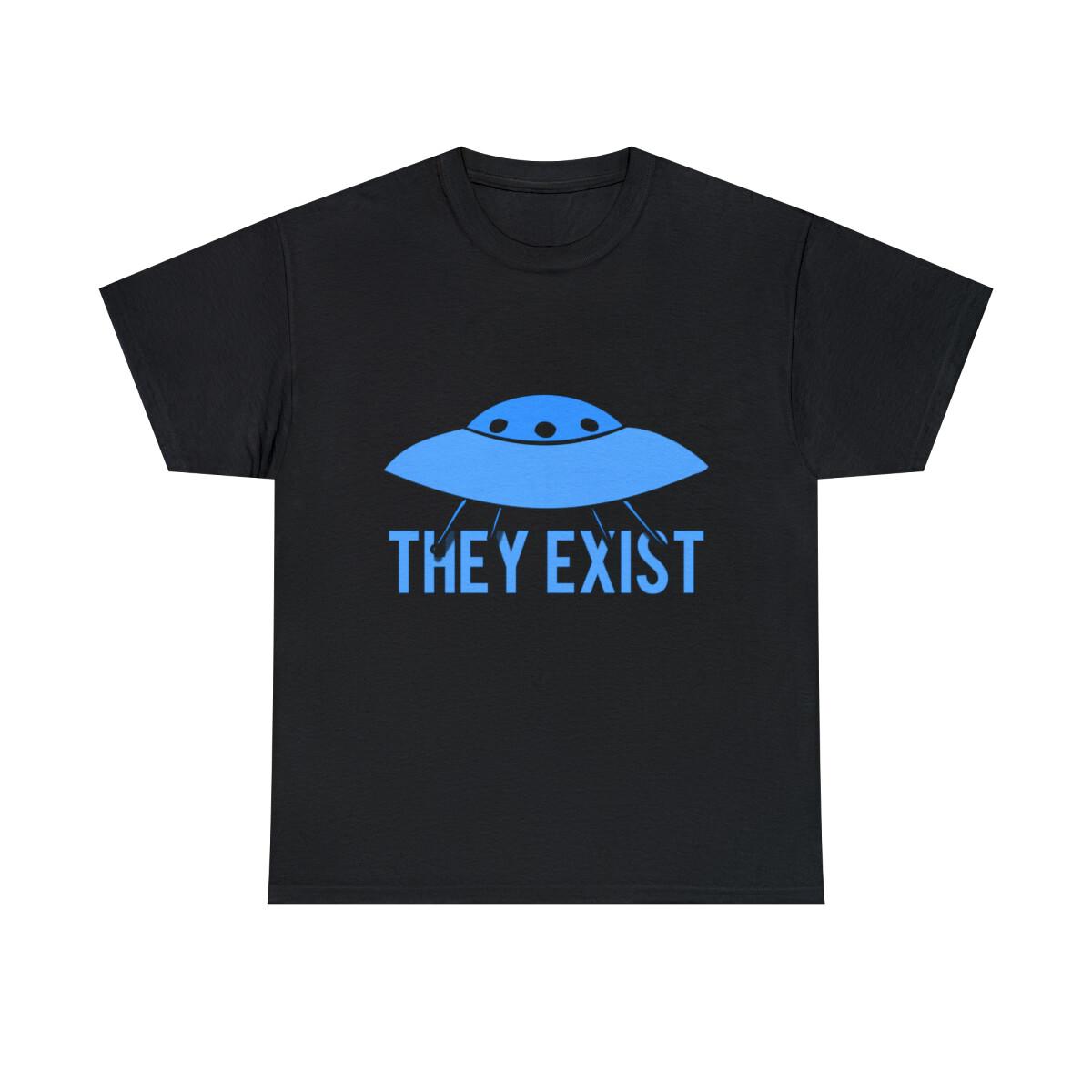 They Exist UFO Aliens Graphic Tee Shirt, S-5XL XXXL