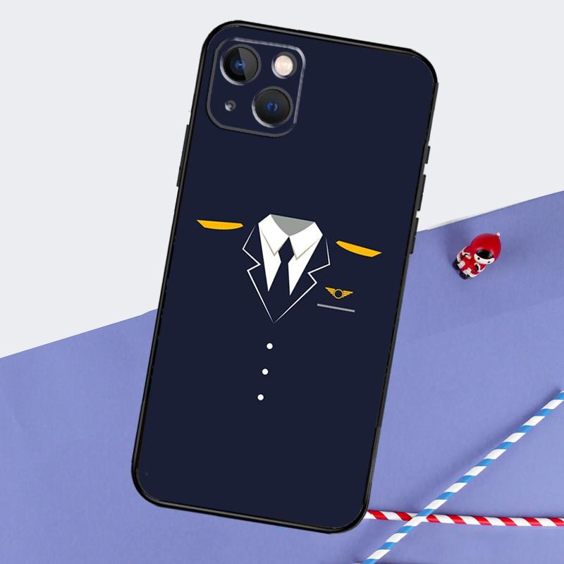 

Airplane Pilot Epaulette Phone Case For iPhone 16 15 11 12 13 14 Pro Max Mini XS XR X 7 8 Plus Soft TPU Cover iPhone 14 Pro