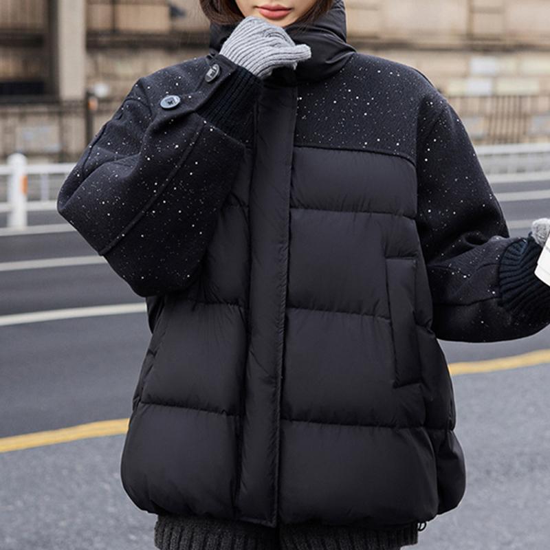 

Fashion Winter Coat Female Warm Parkas Loose Thick Outerwear Women Jackets M чорний