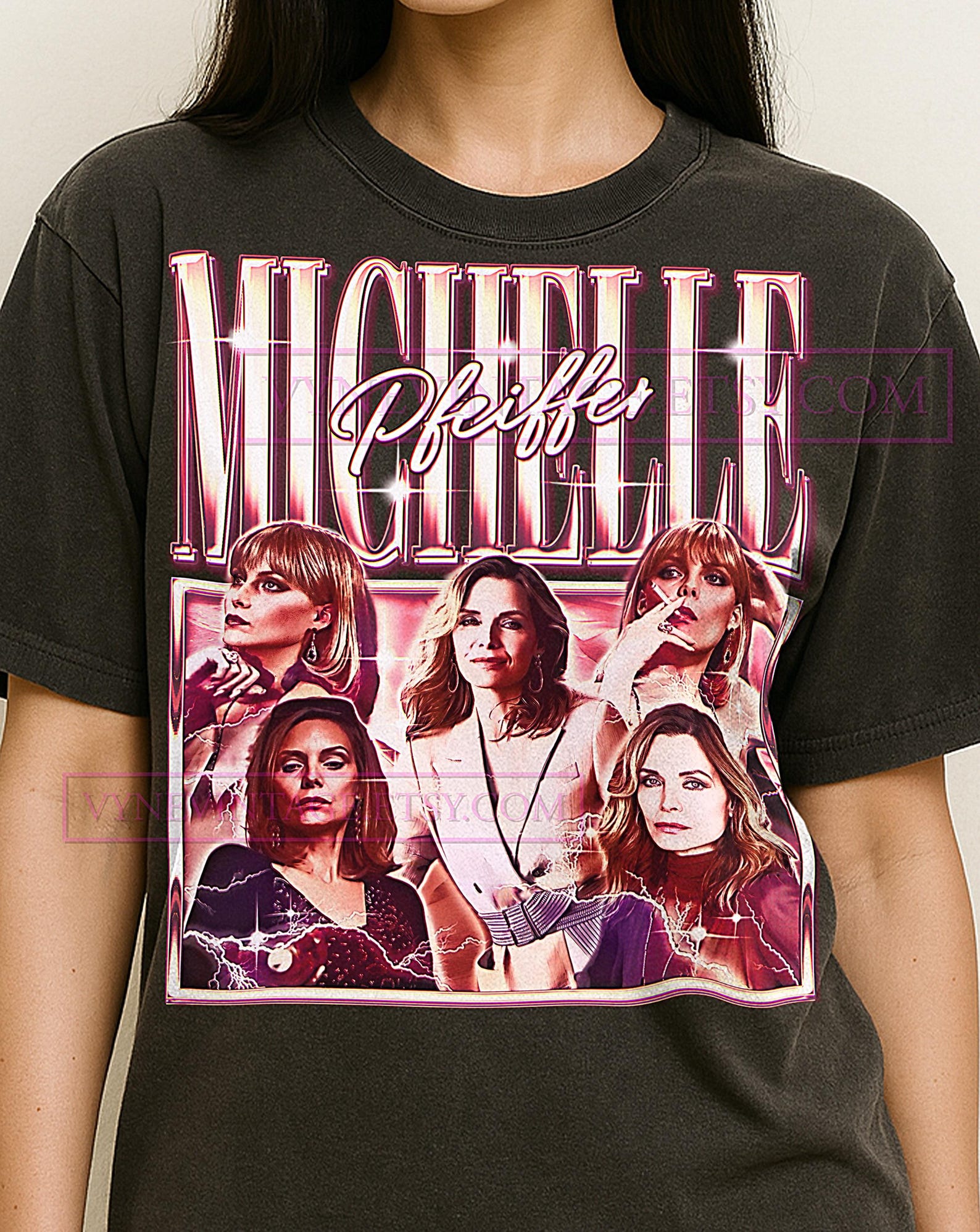 MICHELLE PFEIFFER T-Shirt, Vintage Actress Star Legend Performer Tee, 90s Retro Throwback, Michelle Pfeiffer Sweater M
