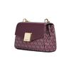 Michael Kors Lita Gold Letter Logo Lock Flap Chain Classic Monogram Leather Crossbody Bag Small Women crossbody bag Purple 35H0GXPC1V-BORDEAUX-MLT