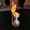Light Luxury Girl High-footed Flamingo Jewelry Box, Flip Cover, Dust-proof Jewelry Storage Box, Metal Handicraft Interior Ornament.