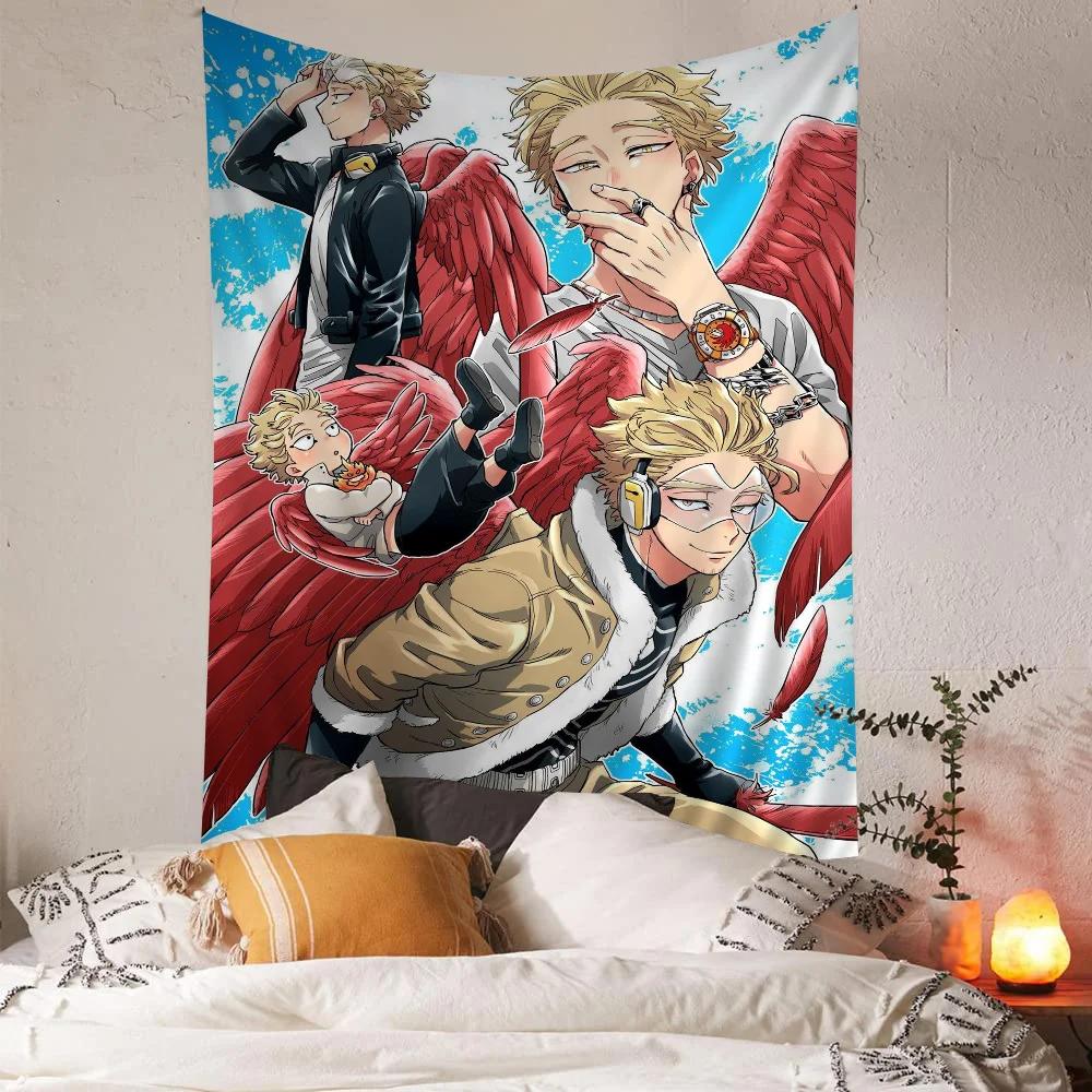 Anime My Hero Academia Hawks Cartone Animato Arazzo da Appendere alla Parete Decorazione Domestica Decorazioni per la Casa