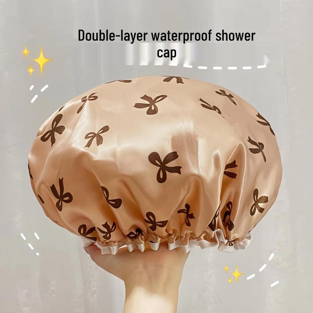 2025 Wasserdichte Doppelschicht-Duschhaube für Damen – Anti-Öldämpfe, Trockenhaarkur für Zuhause und Küche