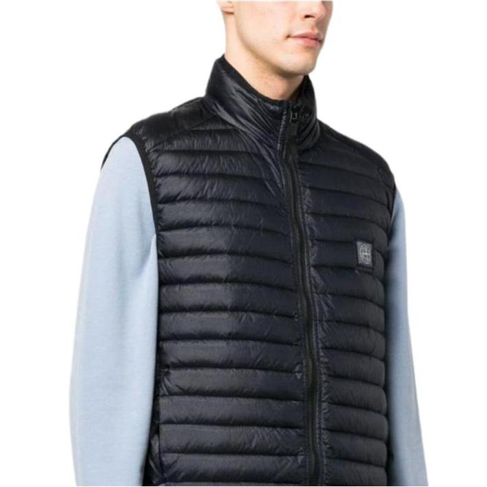 STONE ISLAND Vests Men's Marine Blue Stand Collar Moderate Other 7815G0224-V0020