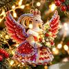 2D Flat Acrylic Hanging Ornament Red Gold Winged Goat Acrylic Pendant Christmas Tree Decoration Lunar New Year Holiday Gift
