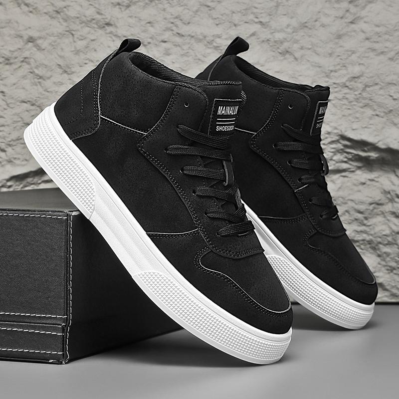 Sneakers, Spring High-Top Skate Shoes for Outdoor Sports, Lace-Up, Large Size, Comfortable and Easy to Wear